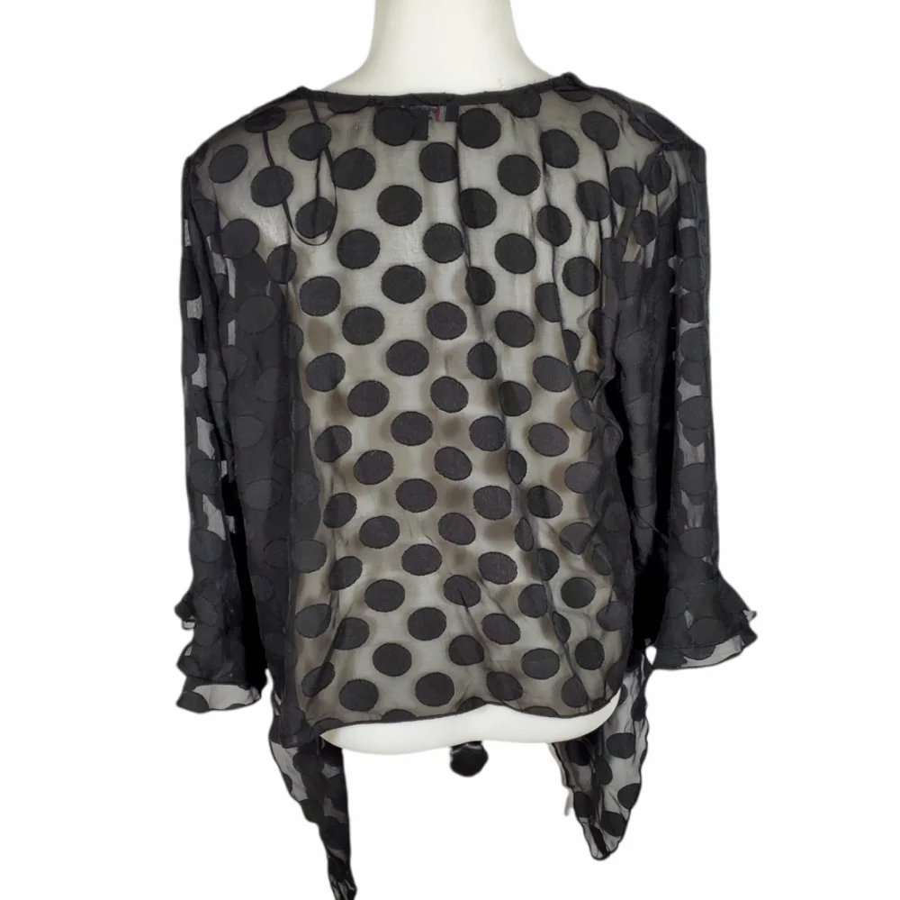 UPS & DOWNS Polka dot Black Cardigan NWOT Size Small